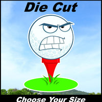 Mad Funny Goofy Golf Ball Decal Sticker for Car and Truck Window or Bumper