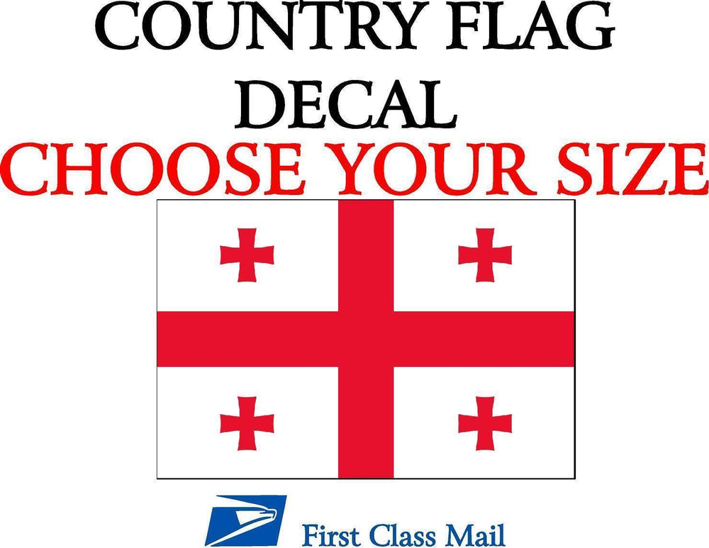 GEORGIAN COUNTRY FLAG, STICKER, DECAL, 5YR VINYL, STATE FLAG