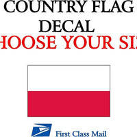 POLISH COUNTRY FLAG, STICKER, DECAL, 5YR VINYL, STATE FLAG