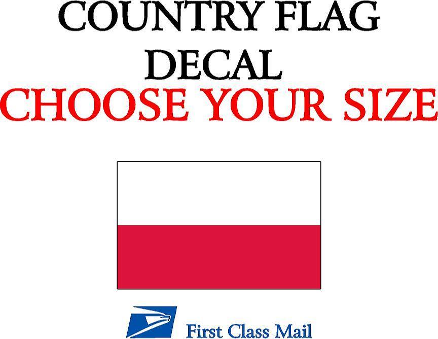 POLISH COUNTRY FLAG, STICKER, DECAL, 5YR VINYL, STATE FLAG