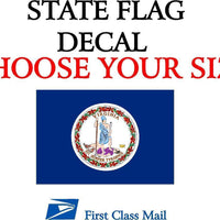 VIRGINIA STATE FLAG, STICKER, DECAL, 5 YR VINYL State Flag of Virginia