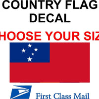 SAMOAN COUNTRY FLAG, STICKER, DECAL, 5YR VINYL, STATE FLAG