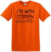 
              I'M WITH CREEPY POINTING LEFT - Halloween - Novelty T-shirt
            