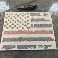 Colorado Back Window Distressed  Flag Decal 2023-2024 w Red Line Fire