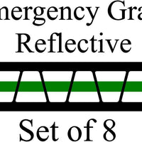 White  w/ Green Stripe HELMET TETS TETRAHEDRONS HELMET STICKER  EMT REFLECTIVE