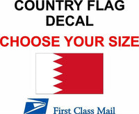 
              BAHRAIN COUNTRY FLAG, STICKER, DECAL, 5YR VINYL, Country flag of Bahrain
            