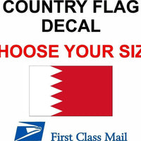 BAHRAIN COUNTRY FLAG, STICKER, DECAL, 5YR VINYL, Country flag of Bahrain