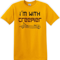 I'M WITH CREEPIER POINTING RIGHT - Halloween - Novelty T-shirt