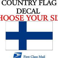 FINNISH COUNTRY FLAG, STICKER, DECAL, 5YR VINYL, STATE FLAG