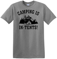 
              Camping is "IN-TENTS" - Funny shirt - short sleeved T-shirt TH04
            