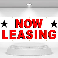 NOW LEASING - Advertising Vinyl Banner Flag Sign  printed in the USA