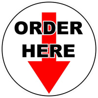 Place Order Here Sticker Vinyl Business Sticker Decal right left down order here