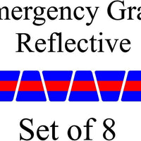 Blue w/ Red Stripe HELMET TETS TETRAHEDRONS HELMET STICKER  EMT REFLECTIVE