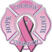Courage,Hope,Faith,Strength Vinyl Decal Maltese Cross Firefighter REFLECTIVE