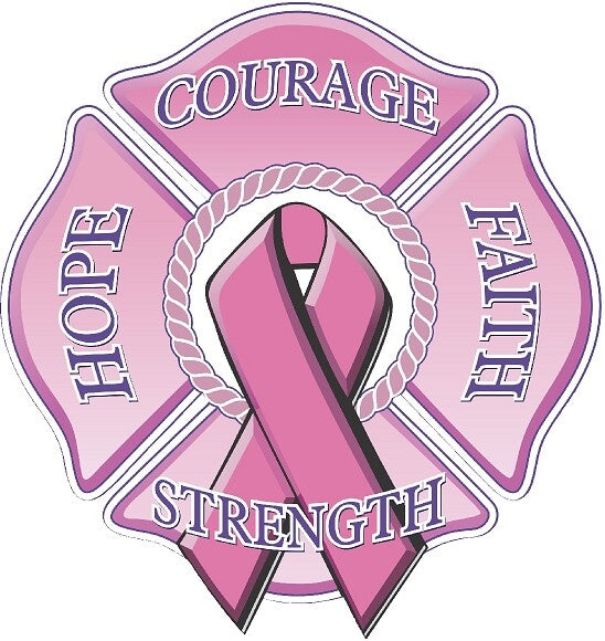 Courage,Hope,Faith,Strength Vinyl Decal Maltese Cross Firefighter REFLECTIVE