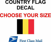 
              BELGIUM COUNTRY FLAG, STICKER, DECAL, 5YR VINYL, Country Flag of Belgium
            