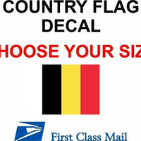 BELGIUM COUNTRY FLAG, STICKER, DECAL, 5YR VINYL, Country Flag of Belgium