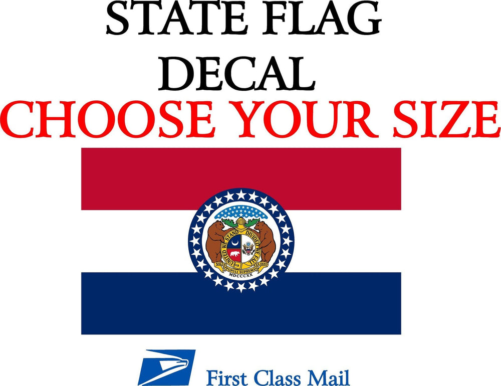 MISSOURI STATE FLAG, STICKER, DECAL, 5YR VINYL State flag of Missouri