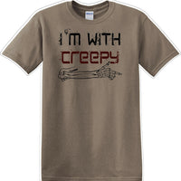 I'M WITH CREEPY POINTING LEFT - Halloween - Novelty T-shirt