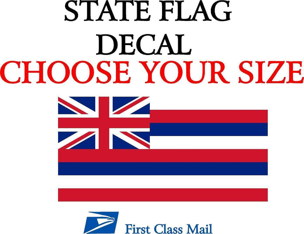 HAWAII STATE FLAG, STICKER, DECAL, state flag of  Hawaii 5YR VINYL