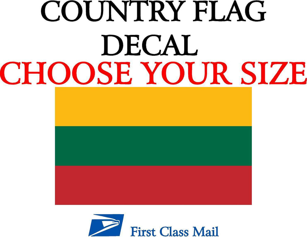 LITHUANIAN COUNTRY FLAG, STICKER, DECAL, 5YR VINYL, STATE FLAG