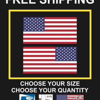 RIGHT & LEFT American Flag USA Glossy Vinyl Decals Boat truck car 1x2 proportion