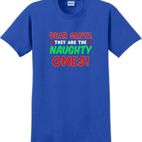 Dear Santa -they are the- Naughty ones - Christmas Day T-Shirt -12 color choices