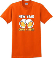 
              New Year Grab a beer - New Years Shirt -12 color choices
            