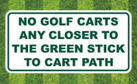 
              Golf Course Aluminum No Carts Direction Sign for the Greens, Fairway & Cart Path
            