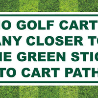 Golf Course Aluminum No Carts Direction Sign for the Greens, Fairway & Cart Path