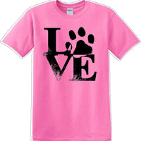 Love dog paw print - Dog- Novelty T-shirt