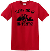 
              Camping is "IN-TENTS" - Funny shirt - short sleeved T-shirt TH04
            