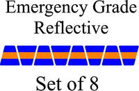 
              Blue w/ Orange Stripe HELMET TETS TETRAHEDRONS HELMET STICKER  EMT REFLECTIVE
            