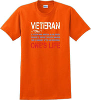 
              VETERAN NOUN, ONES LIFE, Veterans day Soldier USA Support T-Shirt
            