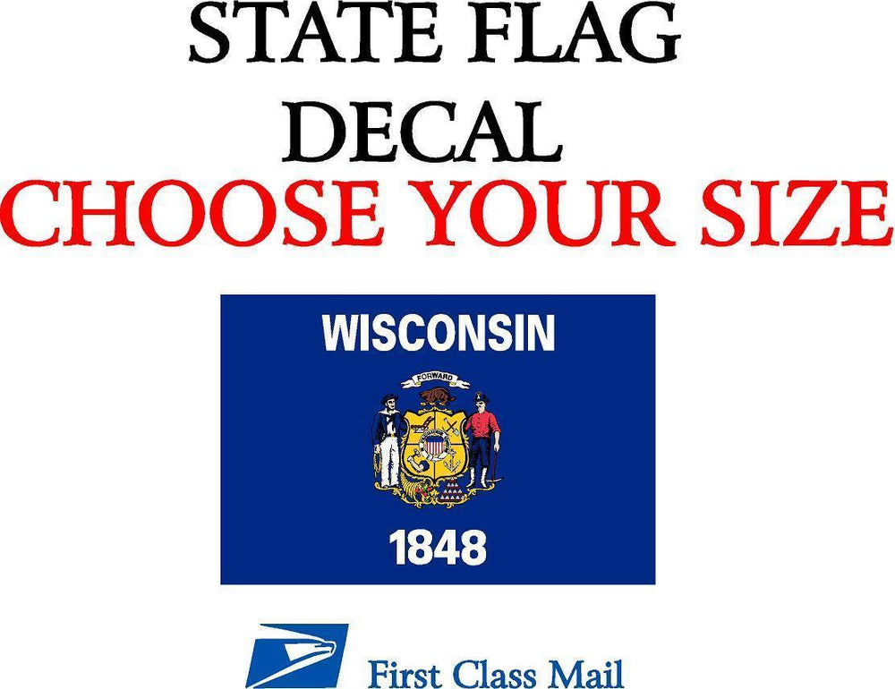 WISCONSIN STATE FLAG, STICKER, DECAL, 5YR VINYL State Flag of Wisconsin