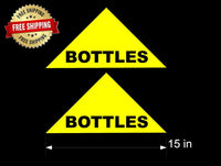 
              SODA VENDING MACHINE (2) LARGE YELLOW BOTTLES DECALS / Free Ship!
            