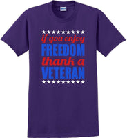 
              IF YOU ENJOY FREEDOM THANK A VETERAN, Veterans day Soldier USA Support T-Shirt
            
