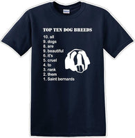 
              TOP TEN DOG BREEDS-SAINT BERNARD - Dog- Novelty T-shirt
            