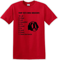 
              TOP TEN DOG BREEDS-SAINT BERNARD - Dog- Novelty T-shirt
            