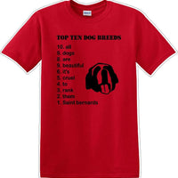TOP TEN DOG BREEDS-SAINT BERNARD - Dog- Novelty T-shirt
