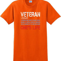 VETERAN NOUN, ONES LIFE, Veterans day Soldier USA Support T-Shirt