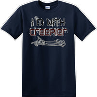 I'M WITH CREEPIER POINTING RIGHT - Halloween - Novelty T-shirt
