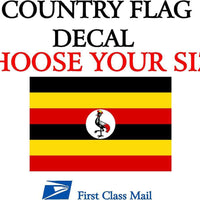 UGANDAN COUNTRY FLAG, STICKER, DECAL, 5YR VINYL, STATE FLAG