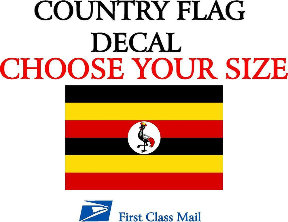 UGANDAN COUNTRY FLAG, STICKER, DECAL, 5YR VINYL, STATE FLAG