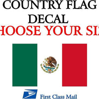 MEXICAN COUNTRY FLAG, STICKER, DECAL, 5YR VINYL,Country flag of Mexico