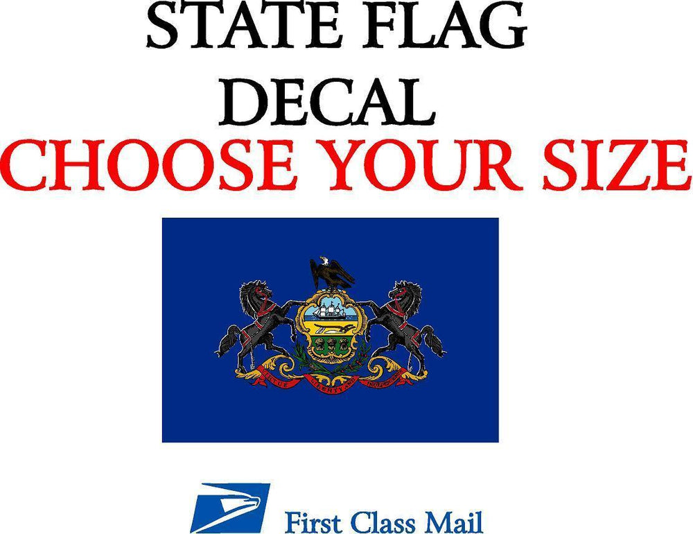 PENNSYLVANIA STATE FLAG, STICKER, DECAL, 5YR VINYL State Flag of Pennsylvania