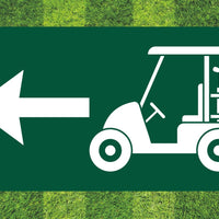 Golf Course Aluminum  Left Direction Sign for the Greens, Fairway & Cart Path