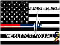 
              WE SUPPORT OUR FIRE POLICE EMS DISPATCHER 16"x22" Plastic Coroplast Sign 2 SIDED
            