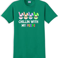 Chillin with my PEEPS - Distressed Design adult Easter T-shirt SM-5XL 13 COLORS