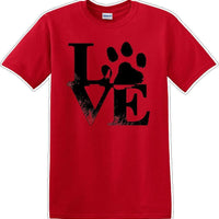 Love dog paw print - Dog- Novelty T-shirt